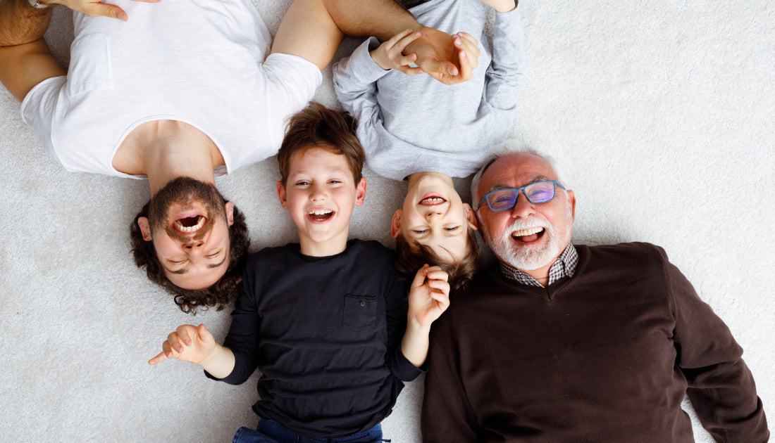 Three generations of a family illustrating how genetic predisposition and inherited genetic factors can run through families