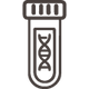Icon of a test tube with a DNA double helix inside